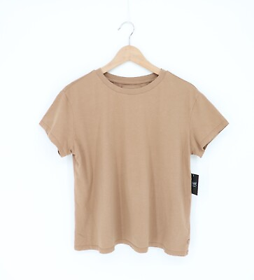 #ad VELVET By Jenny Graham Topanga Relaxed Fit Organic Cotton Tee Camel S $64 F2