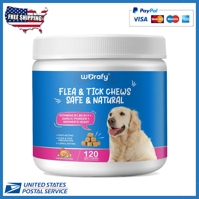 #ad 100% Natural Flea and Tick Prevention Chewable Pills for All Dogs Made In USA