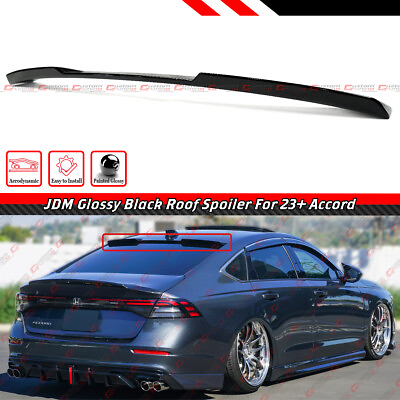 #ad FOR 2023 24 11TH GEN HONDA ACCORD M STYLE GLOSSY BLACK REAR WINDOW ROOF SPOILER