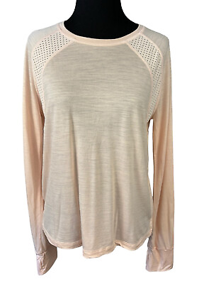 #ad Sweaty Betty Pink Long Sleeve Lightweight Top Medium Mesh Pullover Shirt