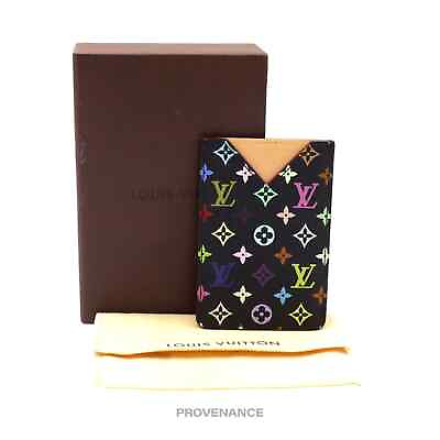 #ad 🔴 Louis Vuitton Card Wallet Monogram Multicolore Black
