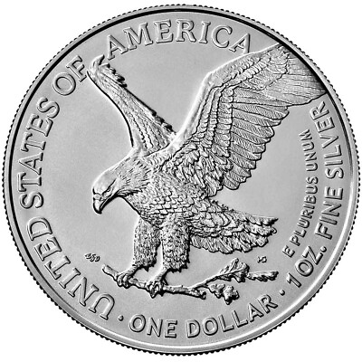 2021 $1 Type 2 American Silver Eagle 1 oz BU $37.51