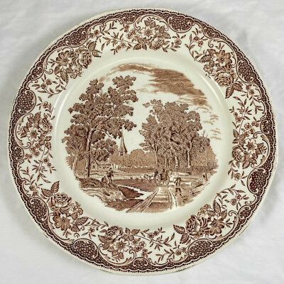 #ad Royal Tudor Ware Dinner Plate Old England 10quot; Barker Bros England Vintage Brown
