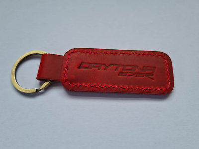 #ad Key Ring Motorcycle Keychain Leather Accessories Red for Triumph Daytona 675R