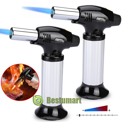 #ad 2x Refillable Gas Micro Mini Torch Cigar Lighter Soldering Welding Adjustable