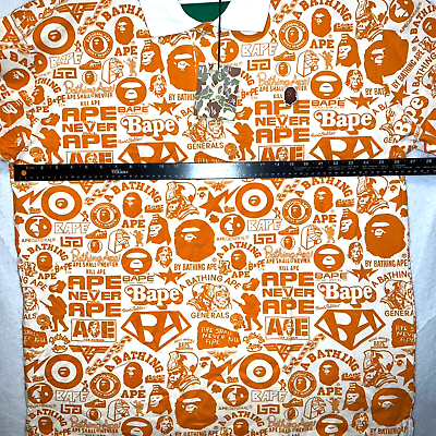 #ad Polo Shirt Apes New Tags $199 Retail Mens XXXXL White Orange