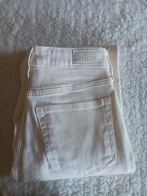 #ad Hollister Ultra High Rise Vintage Straight Denim Jeans Sz 5R Women’s White 27x27