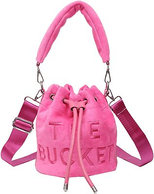 #ad Velvet Bucket Cross body Bags for Women Drawstring Designer Shoulder Handbags Pu