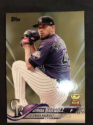 #ad German Marquez Baseball Card 2018 Topps Gold 1885 2018 Parallel Rookie Cup #534