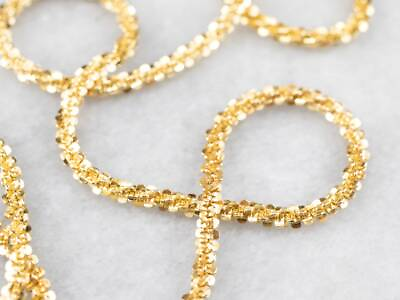 #ad 14k Gold Plated Over 925 Sterling Silver 3mm Twisted Rock Sparkle Chain Italy