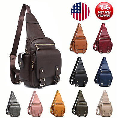 #ad XB Sling Bags Chest Backpack Fanny Pack Sports Leather Crossbody Shoulder Bags