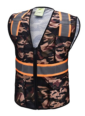 #ad Camouflage Two Tones Safety Vest With Multi Pocket Tool