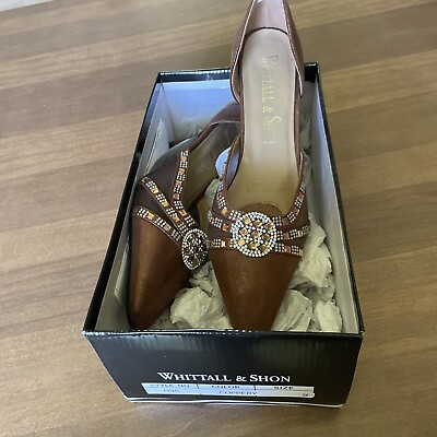 #ad Whittall amp; Shon Size 9 Womens Heels Shoes Jewel Pumps H95 Coppery Studs EUC