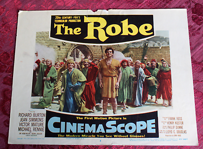 #ad The Robe Jean Simmons Jay Robinson Richard Burton 1953 Orig Lobby Card
