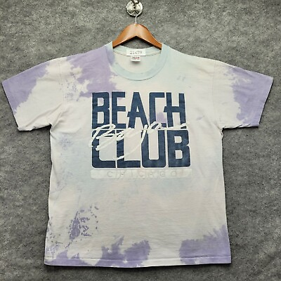 Vintage Baja Beach Club Tie Dye T Shirt XL 90s Single Stitch Made In USA Purple $39.77