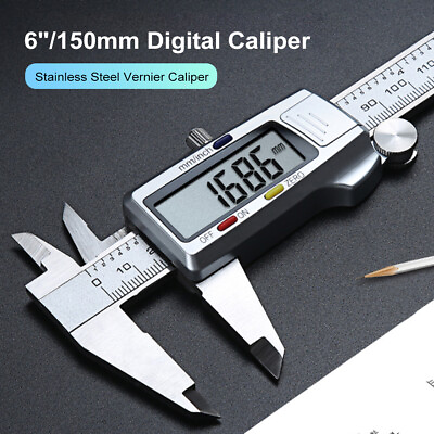 #ad 150MM 6inch LCD Digital Electronic Vernier Caliper Gauge Micrometer Ruler Tool