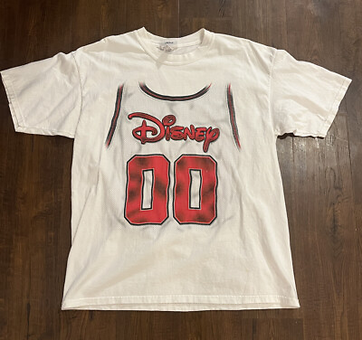 #ad Disney Goofy Basketball Jersey Shirt Size Large #00 Double Sided