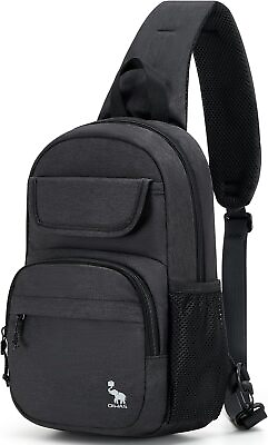 #ad OIWAS Sling Bag Crossbody Backpack for Men One Strap Hiking Black