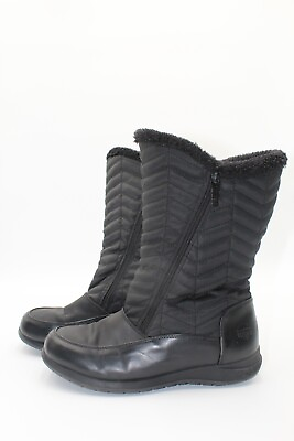 #ad Totes Women#x27;s Jodi Black Warm Waterproof Winter Snow Rain Boots Size 9W Wide