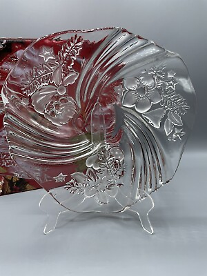 #ad Studio Nova By Mikasa German Crystal Festive Swirl 8.75#x27; Bon Bon Plate With Box