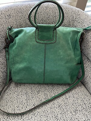 #ad HOBO International Distressed Green Sheila Leather Handbag RARE Style