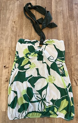 #ad American Eagle Green Floral Tube Top Halter Woman’s Size XS