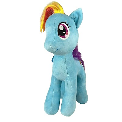 #ad 2015 Ty My Little Pony Sparkle Rainbow Dash 16” Blue Plush Stuffed Animal Toy