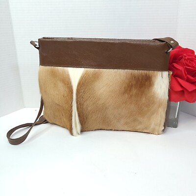 #ad New Authentic Handmade Springbok Handbag Leather amp; Hair