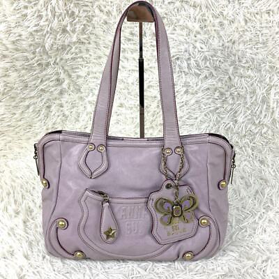 #ad Anna Sui Handbag Leather Bag Studs Purple