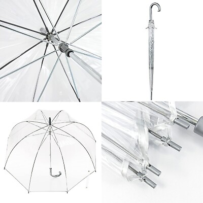 #ad totes Women#x27;s Clear Bubble Umbrella Transparent Dome Coverage Large Windproof