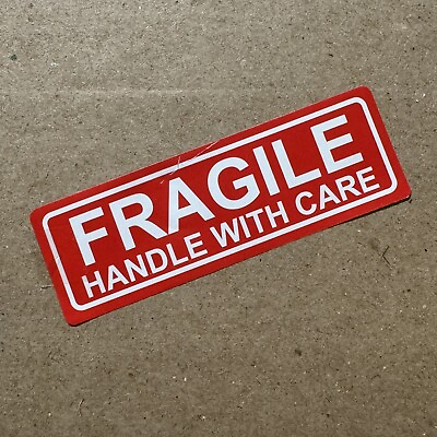 #ad 25 FRAGILE HANDLE WITH CARE 1quot;x3quot; Stickers Packaging Box Safety Mailing Labels