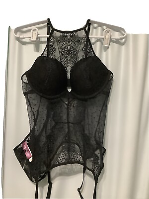 #ad SEXY ADORABLE ME 2 PIECE BLACK lingerie SIZE MED NEW WITH TAGS