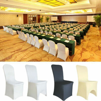 #ad 100 Universal Chair Covers Stretch Spandex for Wedding Party Banquet Hotel Decor