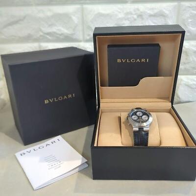 #ad Auth BVLGARI Diagono Sports Chrono CH35S Silver Men Wrist Watch From JP Working