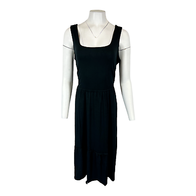 #ad J Jason Wu Regular Knit Midi Dress with Shirred Hem Detail Black X Large Size