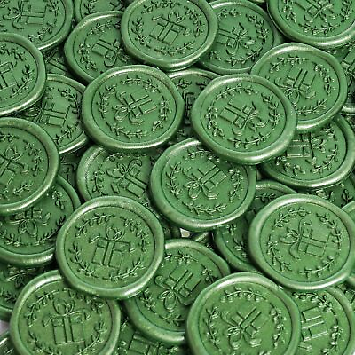 #ad 100 Pcs Wax Seal Stickers Adhesive Wax Seal Stickers Green Self Adhesive Wax ...