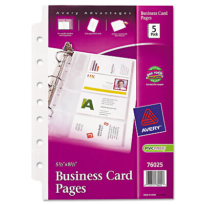 #ad Business Card Binder Pages For 2 X 3.5 Cards Clear 8 Cards sheet 5 Pages pac