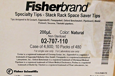 #ad Fisherbrand Specialty Stack Rack Universal Tip 200uL 4800 Cs 02 707 110 Natural