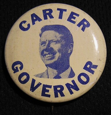 #ad SCARCE 1966 1 3 8quot; JIMMY CARTER FOR GEORGIA GOVERNOR TIN LITHO CAMPAIGN PIN