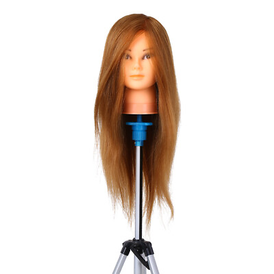 #ad Hairdresser Training Practice Head Mannequin Head Real Hair Cosmetology A4D1