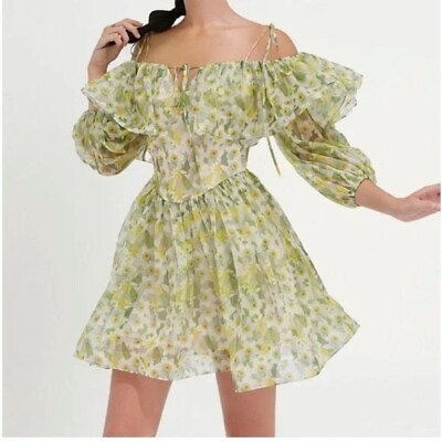 #ad Dear Jose Womens Off The Shoulder Mini Dress Floral Print Size Small NWT
