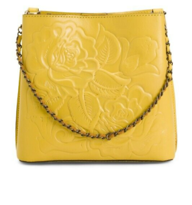 #ad Patricia Nash Ledra Bucket Crossbody Bag; NWT and Dust Bag Lemon Yellow NWT