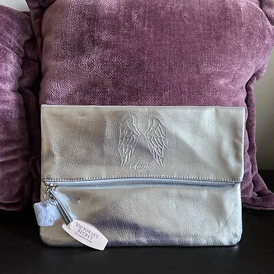 #ad Victoria#x27;s Secret Angel Silver Clutch Bag Handbag. MSRP $68