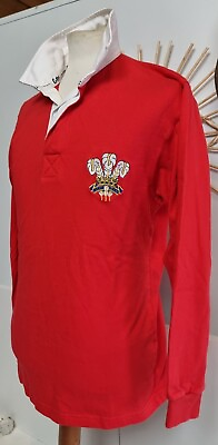 #ad Cotton Traders Classics Wales Cymru Rugby Union Shirt Mens Red UK Medium