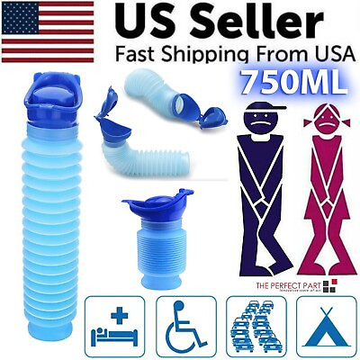 #ad #ad Male Female Portable Urinal Travel Camping Car Toilet Pee Bottle Emergency Kit