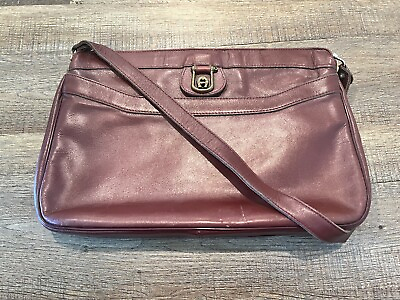 #ad Vintage Etienne Aigner Oxblood Leather Shoulder Bag Purse Crossbody Burgundy