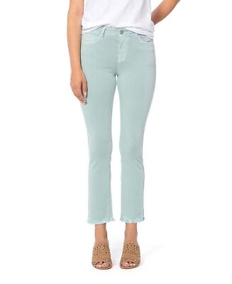 #ad Lola Jeans Women#x27;s High Rise Straight Crop Jeans Green Size 27