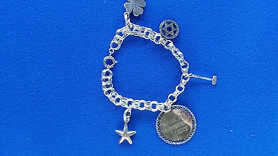 #ad Vintage sterling charm bracelet Mosaic law womens league President 1958 1961