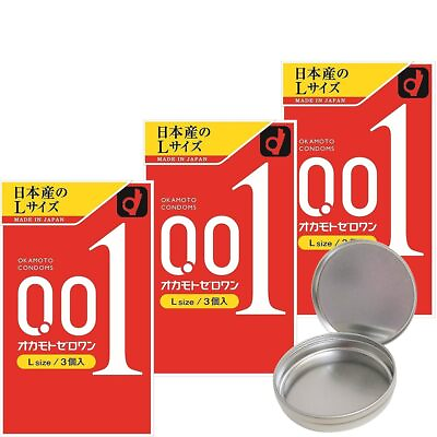 #ad Okamoto Zero One 0.01 mm L size 3 pieces 3 box set Original condition dome cas