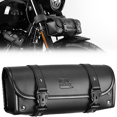 #ad Motorcycle Front Fork Tool Bag Handlebar Saddlebag For Sportster Touring Suzuki
